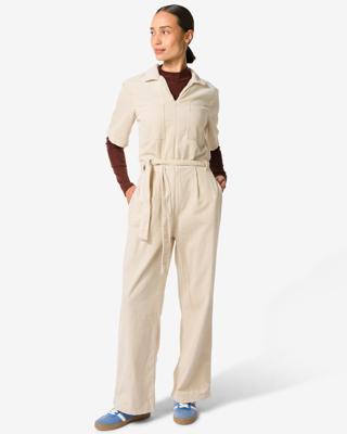 HEMA Dames jumpsuit Lena corduroy gebroken wit (gebroken wit)