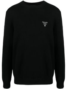 Prada sweat en cachemire à logo imprimé - Noir