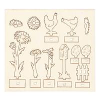Creativ Company Diy houten figuren kippen, eieren en bloemen