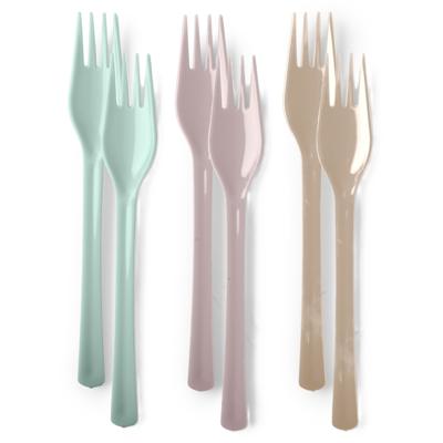 Vorken van kunststof - 12x - herbruikbaar plastic - 19 cm - BBQ / Verjaardag / Camping / Party