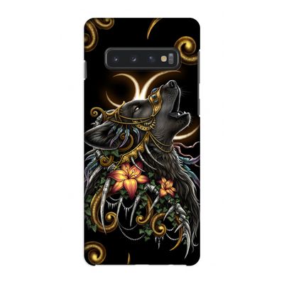 Huilende Wolf: Samsung Galaxy S10 4G Volledig Geprint Hoesje