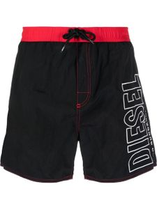 Diesel short de bain à logo brodé - Noir