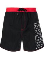 Diesel short de bain à logo brodé - Noir