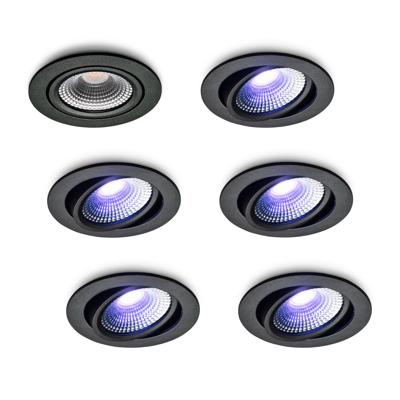 Slimme LED-inbouwspot Vivaro zwart 5W IP54 RGBWW Zigbee