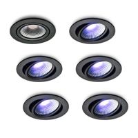 Slimme LED-inbouwspot Vivaro zwart 5W IP54 RGBWW Zigbee