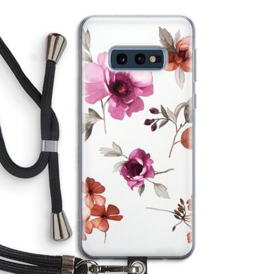 Geschilderde bloemen: Samsung Galaxy S10e Transparant Hoesje met koord