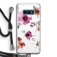 Geschilderde bloemen: Samsung Galaxy S10e Transparant Hoesje met koord