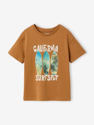 T-shirt met korte mouwen voor jongens pecannoot