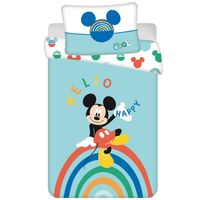 Disney Mickey Mouse BABY Dekbedovertrek Regenboog - 100 x 135 cm - Katoen - thumbnail