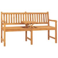 Tuinbank met tafel 3-zits 150 cm massief teakhout - thumbnail