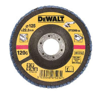DeWalt Accessoires Lamellen schuurschijf gebogen, Ø125mm, K120 - DT3268-QZ - 10 stuks - DT3268-QZ