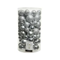 Decoris Kerstballenset 100stuks kunststof zilver