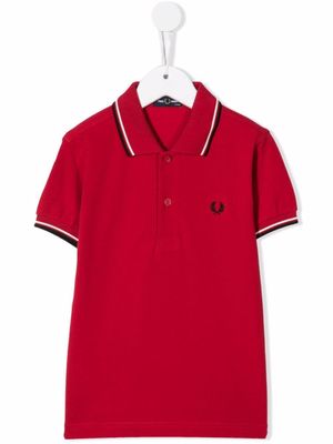 Fred Perry Kids polo à bords rayés - Rouge