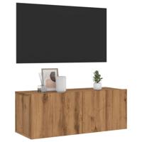 Tv-wandmeubel 80x30x30 cm bewerkt hout artisanaal eikenkleurig