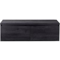 Frozen Badmeubelset 140 cm - Greeplijst in Kleur - Inclusief Wastafelbovenblad Black Oak