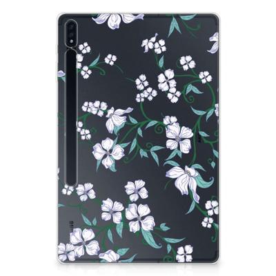 Samsung Galaxy Tab S7 Plus | S8 Plus Uniek | Siliconen hoesje | Blossom White