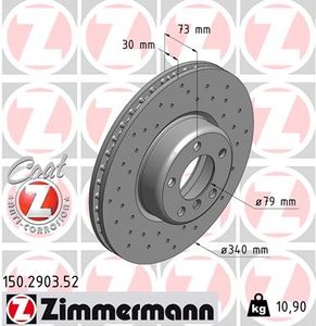 Remschijf SPORT REMSCHIJF COAT Z ZIMMERMANN, Remschijftype: Binnen geventileerd, u.a. für BMW