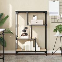Boekenrek 81x36x115 cm bewerkt hout en staal sonoma eikenkleur