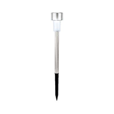 Lumineo Buiten/tuin Led prikstpot - RVS - zilver - solar verlichting - 24 cm