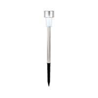 Lumineo Buiten/tuin Led prikstpot - RVS - zilver - solar verlichting - 24 cm