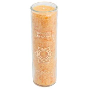 Fair Trade Sacraal Chakra (2e) Stearine Kaars in Glas - Oranje (100