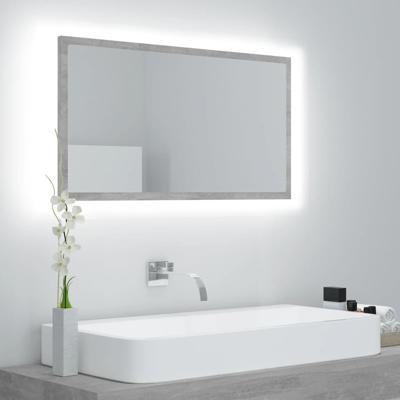 Badkamerspiegel LED 80x8,5x37 cm acryl betongrijs