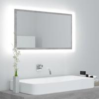Badkamerspiegel LED 80x8,5x37 cm acryl betongrijs