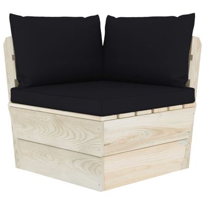 VidaXL Palletkussens 3 st oxford stof zwart