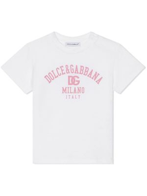 Dolce & Gabbana Kids t-shirt en coton à logo DG - Blanc