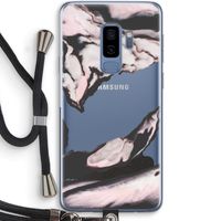 Roze stroom: Samsung Galaxy S9 Plus Transparant Hoesje met koord Roze stroom: Samsung Galaxy S9 Plus Transparant Hoesje met koord