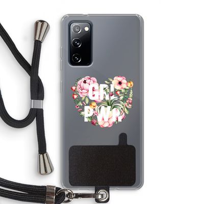 GRL PWR Flower: Samsung Galaxy S20 FE / S20 FE 5G Transparant Hoesje met koord