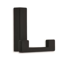 Luxe kapstokhaken - zwart - 4 x 6 cm - metaal - dubbele haak - modern - jashaken