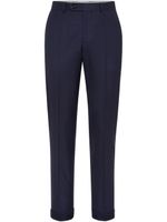 Brunello Cucinelli pantalon de tailleur à motif pied-de-poule - Bleu - thumbnail