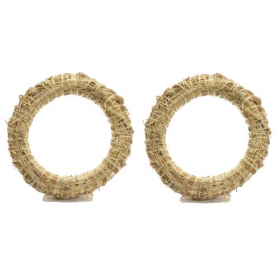 Decoris krans van stro - Set van 2x stuks - 50 x 8 cm - DIY kransen maken - deurkrans - kerstkrans
