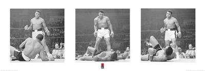Kunstdruk Muhammad Ali Liston Triptych 95x33cm