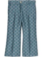 Gucci Kids pantalon GG à effet lamé - Bleu