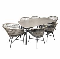 Diningset Cossato Biella Grey Oosterik Home - Oosterik home