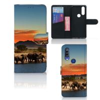Motorola One Action | Telefoonhoesje | Met pasjeshouder | Olifanten