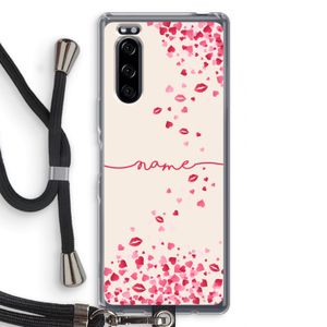 Hartjes en kusjes: Sony Xperia 5 Transparant Hoesje met koord