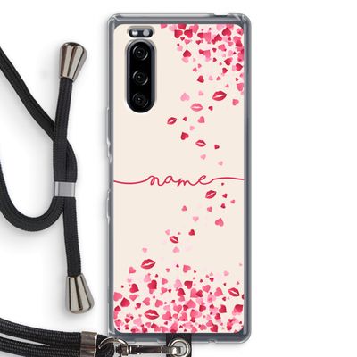 Hartjes en kusjes: Sony Xperia 5 Transparant Hoesje met koord