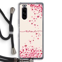 Hartjes en kusjes: Sony Xperia 5 Transparant Hoesje met koord