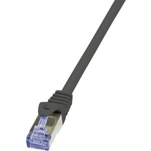 LogiLink CQ3063S RJ45 Netwerkkabel, patchkabel CAT 6A S/FTP 3.00 m Zwart Vlambestendig, Snagless 1 stuk(s)