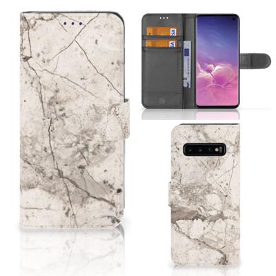 Samsung Galaxy S10 | Bookcase | Marmer Beige