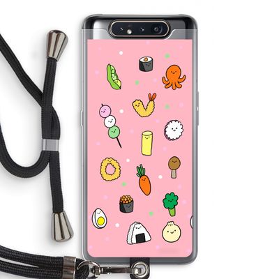 Happy bento friends: Samsung Galaxy A80 Transparant Hoesje met koord