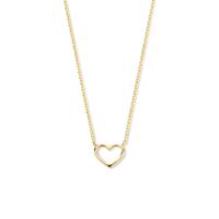 14k Geelkleurig Collier met Hartje - Verstelbare Lengte (40-44cm)