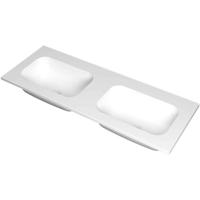 INK Faktor Wastafel Polystone Dubbel Zonder Kraangaten - 1200x450x15 mm - Mat Wit