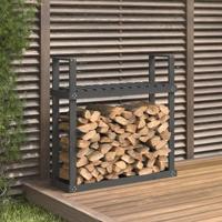 Haardhoutrek 110x35x108,5 cm massief grenenhout grijs - thumbnail