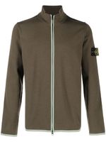 Stone Island sweat zippé à motif Compass - Vert