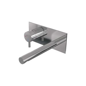 Inbouw Wastafelmengkraan Brauer Chrome Edition Coldstart Rechte Uitloop Korte Ronde Hendel Links Chroom Met Afdekplaat