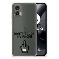 Motorola Edge 30 Neo Silicone-hoesje Finger Don't Touch My Phone